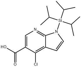 4-chloro-1-(triisopropylsilyl)-1H-pyrrolo[2,3-b]pyridine-5-carboxylic acid 结构式