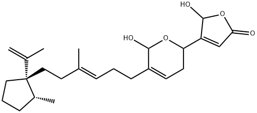 4-[[3,6-Dihydro-6-hydroxy-5-[4-methyl-6-[2-methyl-1-(1-methylethenyl)cyclopentyl]-3-hexenyl]-2H-pyran]-2-yl]-5-hydroxy-2(5H)-furanone 结构式