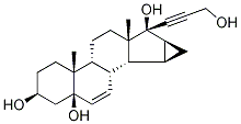 (3β,5β,15α,16α,17β)-15,16-Dihydro-17-(3-hydroxy-1-propynyl)-3'H-cycloprop[15,16]androsta-6,15-diene-3,5,17-triol 结构式