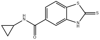 N-环丙基-2-巯基-1,3-苯并噻唑-5-甲酰胺 结构式