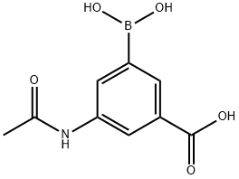 3-乙酰氨基-5-硼苯甲酸 结构式