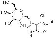 5-溴-4-氯-3-吲哚基-D-吡喃葡糖苷 结构式