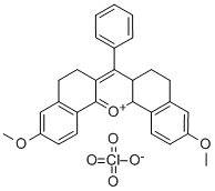 3,11-DIMETHOXY-7-PHENYL-6,8,9,13B-TETRAHYDRO-5H-DIBENZO[C,H]XANTHYLIUM PERCHLORATE 结构式