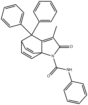 4-Methyl-6,6-diphenyl-2-(N-phenylcarbamoyl)-2-azatricyclo[5.2.2.0(1,5) ]undeca-4,8,10-trien-3-one 结构式