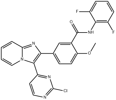 5-(3-(2-氯嘧啶-4-基)咪唑并[1,2-A]吡啶-2-基)-N-(2,6-二氟苯基)-2-甲 结构式