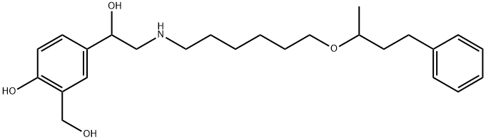 (4-{1 - 羟基-2 - [6 - (4 - 苯基 - 丁-2 - 基氧基)己基氨基]乙基} -2 - (羟甲基)苯酚) 结构式