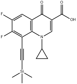 3-Quinolinecarboxylic acid, 1-cyclopropyl-6,7-difluoro-1,4-dihydro-4-oxo-8-[2-(triMethylsilyl)ethynyl]- 结构式