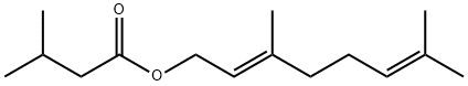 (E)-3,7-二甲基-2,6-辛二烯醇3-甲基丁酸酯 结构式