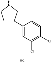 3-(3,4-二氯苯基)吡咯烷盐酸盐 结构式