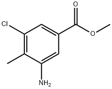 3-氨基-5-氯-4-甲基苯甲酸甲酯 结构式