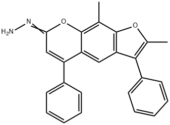 2,9-二甲基-3,5-二苯基-7H-呋喃[3,2-G]苯并吡喃-7-酮腙 结构式