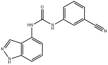 1-(3-氰基苯基)-3-(1H-吲唑-4-基)脲 结构式