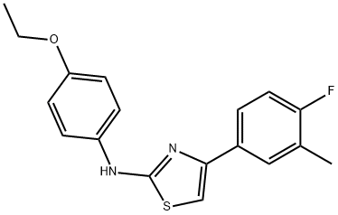 N-(4-乙氧基苯基)-4-(4-氟-3-甲基苯基)噻唑-2-胺 结构式