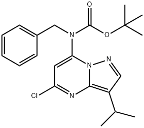 苄基(5-氯-3-异丙基吡唑并[1,5-A]嘧啶-7-基)氨基甲酸叔丁酯 结构式