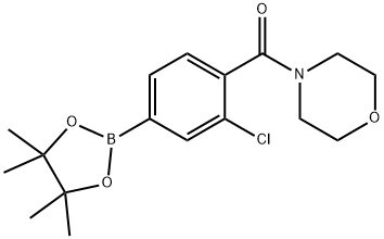 (2-氯-4-(4,4,5,5-四甲基-1,3,2-二氧硼杂环戊烷-2-基)苯基)(吗啉)甲酮 结构式