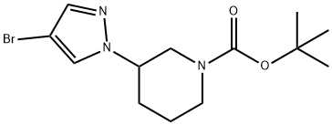 3-(4-溴-1H-吡唑-1-基)哌啶-1-羧酸叔丁酯 结构式