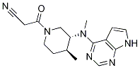 (3R,4S)-4-甲基-3-(甲基-7H-吡咯并[2,3-D]嘧啶-4-氨基)-BETA-氧代-1-哌啶丙腈 结构式