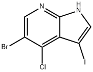 5-溴-4-氯-3-碘-1H-吡咯并[2,3-B]吡啶 结构式