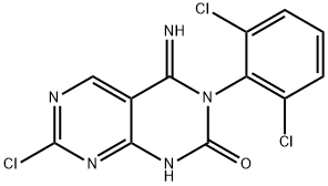 PyriMido[4,5-d]pyriMidin-2(1H)-one, 7-chloro-3-(2,6-dichlorophenyl)-3,4-dihydro-4-iMino- 结构式