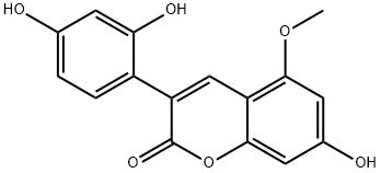 3-(2,4-二羟基苯基)-7-羟基-5-甲氧基-2H-1-苯并吡喃-2-酮 结构式