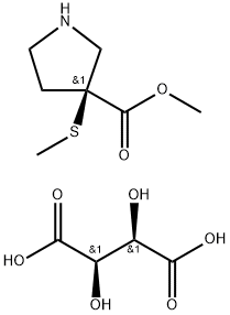 (R)-3-甲硫基吡咯烷-3-羧酸甲酯-D-酒石酸盐 结构式