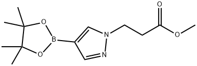 methyl 3-(4-(4,4,5,5-tetramethyl-1,3,2-dioxaborolan-2-yl)-1H-pyrazol-1-yl)propanoate 结构式