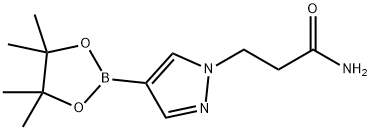 4-(4,4,5,5-四甲基-1,3,2-二噁硼烷-2-基)-1H-吡唑-1-丙酰胺 结构式
