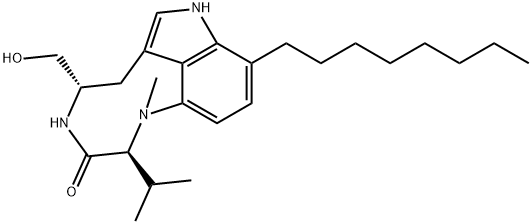 (-)-7-OCTYLINDOLACTAM V 结构式