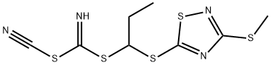 ETHYL ([3-(METHYLTHIO)-1,2,4-THIADIAZOL-5-YLTHIO]METHYL) CYANOCARBONIMIDODITHIOATE 结构式