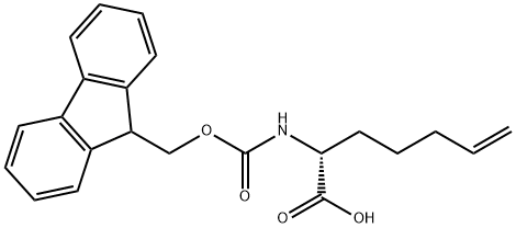 (2R)-2-N-芴甲氧羰基氨基-6-庚烯酸 结构式