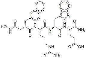 N2-[(2R)-4-(HydroxyaMino)-2-(2-naphthalenylMethyl)-1,4-dioxobutyl]-L-arginyl-L-tryptophyl-L-α-glutaMine 结构式