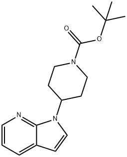 1-BOC-4-(7-氮杂吲哚-1-基)哌啶 结构式