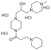 1-(3-Piperidinopropionyl)-4-(2-hydroxy-3-(4-methylpiperazine)propyl)pi perazine 4HCl 结构式