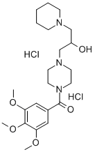 alpha-(1-Piperidinylmethyl)-4-(3,4,5-trimethoxybenzoyl)-1-piperazineet hanol dihydrochloride 结构式