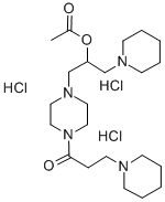 1-(3-Piperidinopropionyl)-4-(2-acetyloxy-3-piperidinopropyl)piperazine  trihydrochloride 结构式