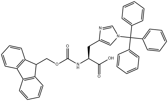 N-Fmoc-N'-三苯甲基-L-组氨酸 结构式