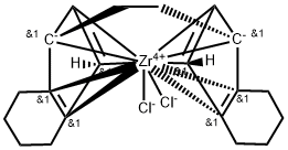 [(R,R)-亚乙基二(4,5,6,7-四氢-1-茚基)]二氯化锆(IV) 结构式