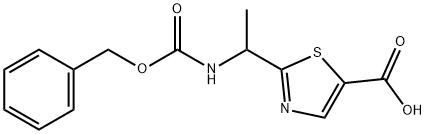 2-(1-(((苄氧基)羰基)氨基)乙基)噻唑-5-羧酸 结构式
