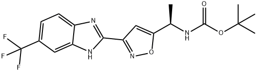 CarbaMic acid, N-[(1R)-1-[3-[6-(trifluoroMethyl)-1H-benziMidazol-2-yl]-5-isoxazolyl]ethyl]-, 1,1-diMethylethyl ester 结构式