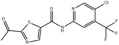 2-乙酰基-N-(5-氯-4-(三氟甲基)吡啶-2-基)噻唑-5-羧酰胺 结构式