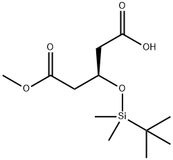 (3R)-3-叔丁基二甲基硅氧基戊二酸单甲酯 结构式