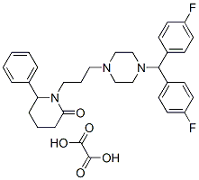 1-[3-[4-[bis(4-fluorophenyl)methyl]piperazin-1-yl]propyl]-6-phenyl-pip eridin-2-one, oxalic acid 结构式