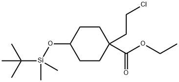 Cyclohexanecarboxylic acid, 1-(2-chloroethyl)-4-[[(1,1-diMethylethyl)diMethylsilyl]oxy]-, ethyl ester 结构式