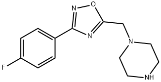 3-(4-氟苯基)-5-(哌嗪-1-基甲基)-1,2,4-噁二唑 结构式