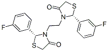 (2R)-2-(3-fluorophenyl)-3-[2-[(2R)-2-(3-fluorophenyl)-4-oxo-thiazolidi n-3-yl]ethyl]thiazolidin-4-one 结构式