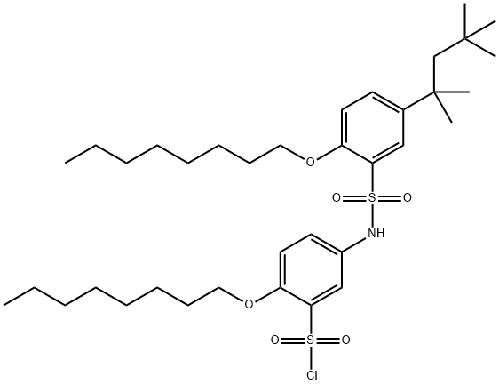 2-Octyloxy-5-[2-octyloxy-5-(1,1,3,3-tetramethylbutyl)phenylsulfonylamino]benzenesulfonyl chloride 结构式