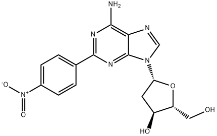 (2R,5R)-5-(6-aminopurin-9-yl)-2-(hydroxymethyl)-4-(4-nitrophenyl)oxola n-3-ol 结构式