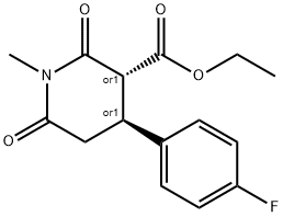 反式-3-乙氧基甲酰-4-(4-氟苯基)-N-甲基哌啶-2,6-二酮 结构式