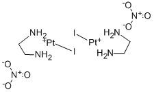 二-Μ-碘代二(乙二胺)硝酸二铂(II) 结构式