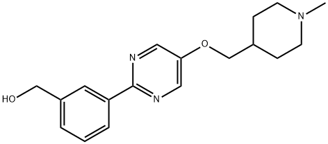 (3-(5 - ((1-甲基哌啶-4-基)甲氧基)嘧啶-2-基)苯基)甲醇 结构式